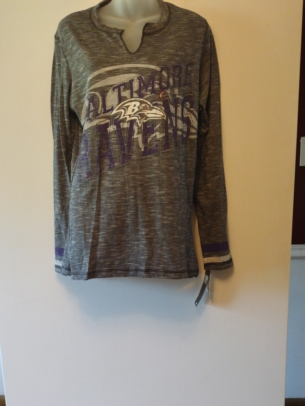 Kids Long Sleeve Graphic Tee - Gray/Purple
